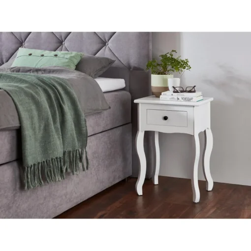 3S. x Home Table d'appoint à motif découpé avec égouttoir en Métal laqué blanc Clearance