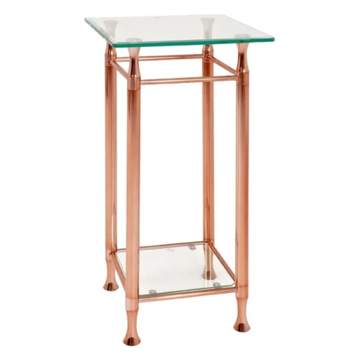 3S. x Home Table d'appoint acier plateau verre transparent grand modèle Clearance