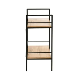 3S. x Home table d'appoint chêne et métal laqué noir