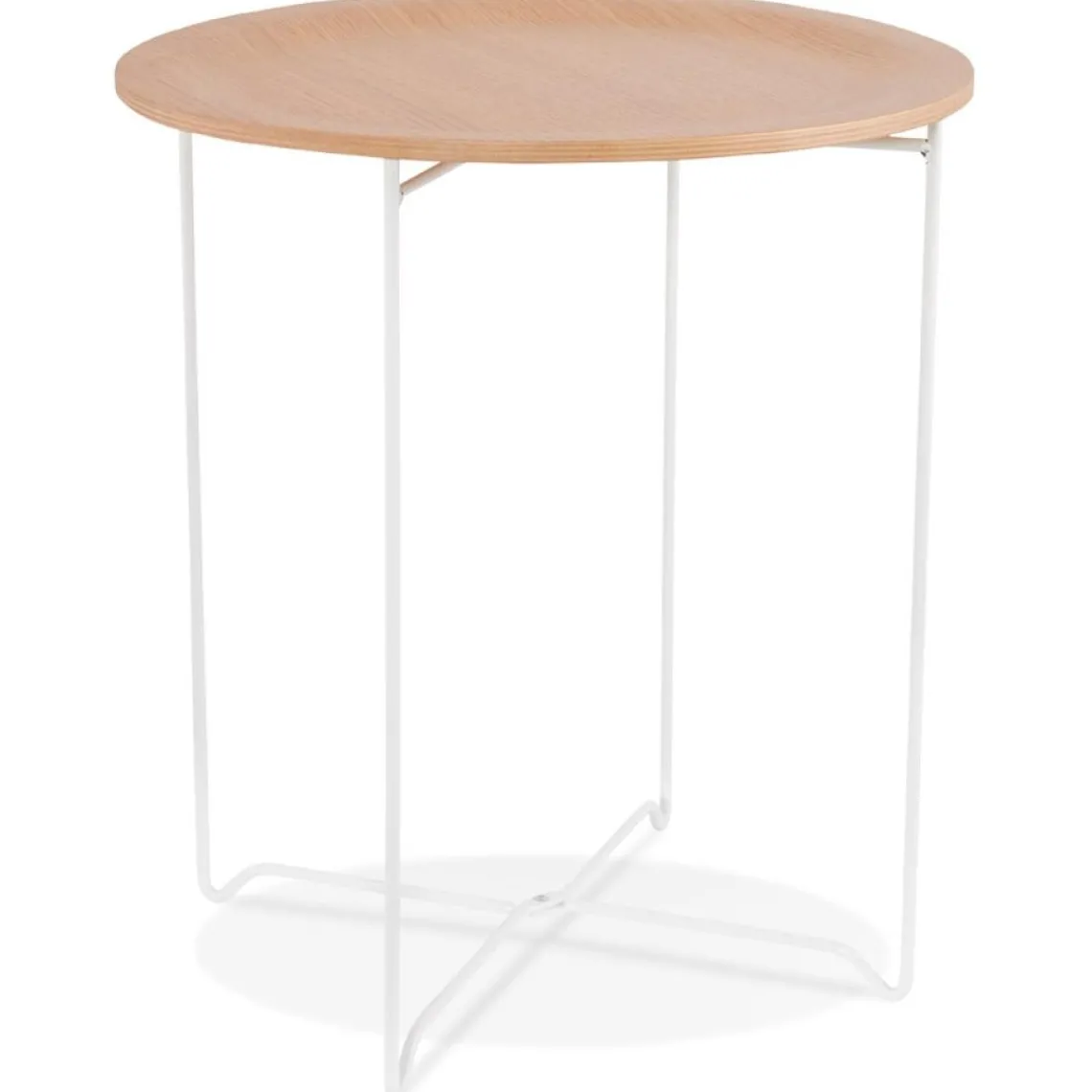 ALTEREGO Table d'appoint design 'TSUNAMI' blanc en bois et métal Sale