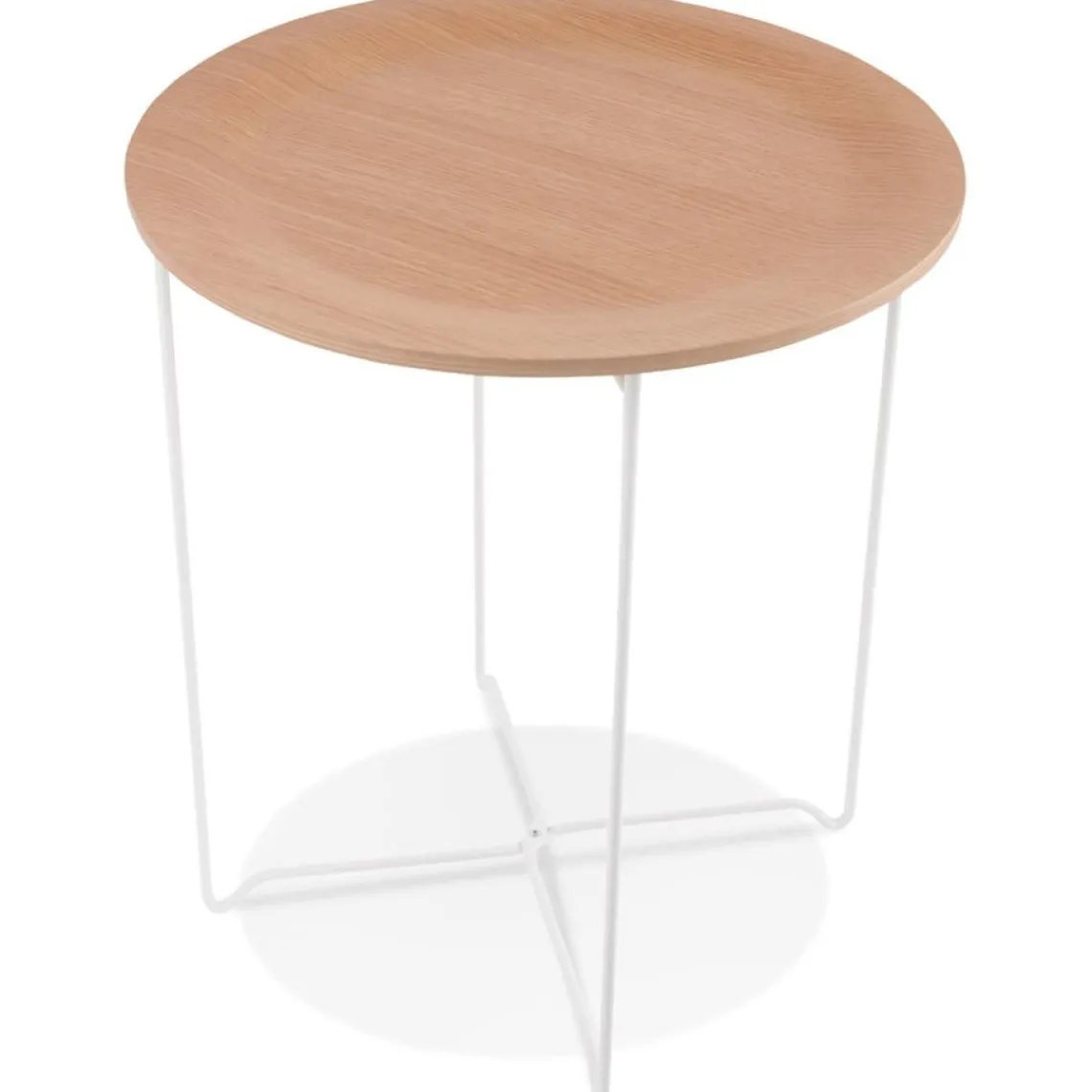 ALTEREGO Table d'appoint design 'TSUNAMI' blanc en bois et métal Sale