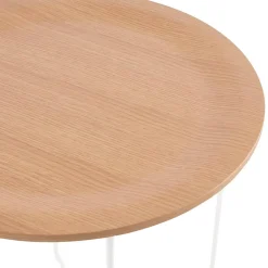 ALTEREGO Table d'appoint design 'TSUNAMI' blanc en bois et métal Sale