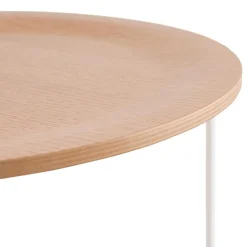 ALTEREGO Table d'appoint design 'TSUNAMI' blanc en bois et métal Sale