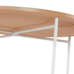 ALTEREGO Table d'appoint design 'TSUNAMI' blanc en bois et métal Sale