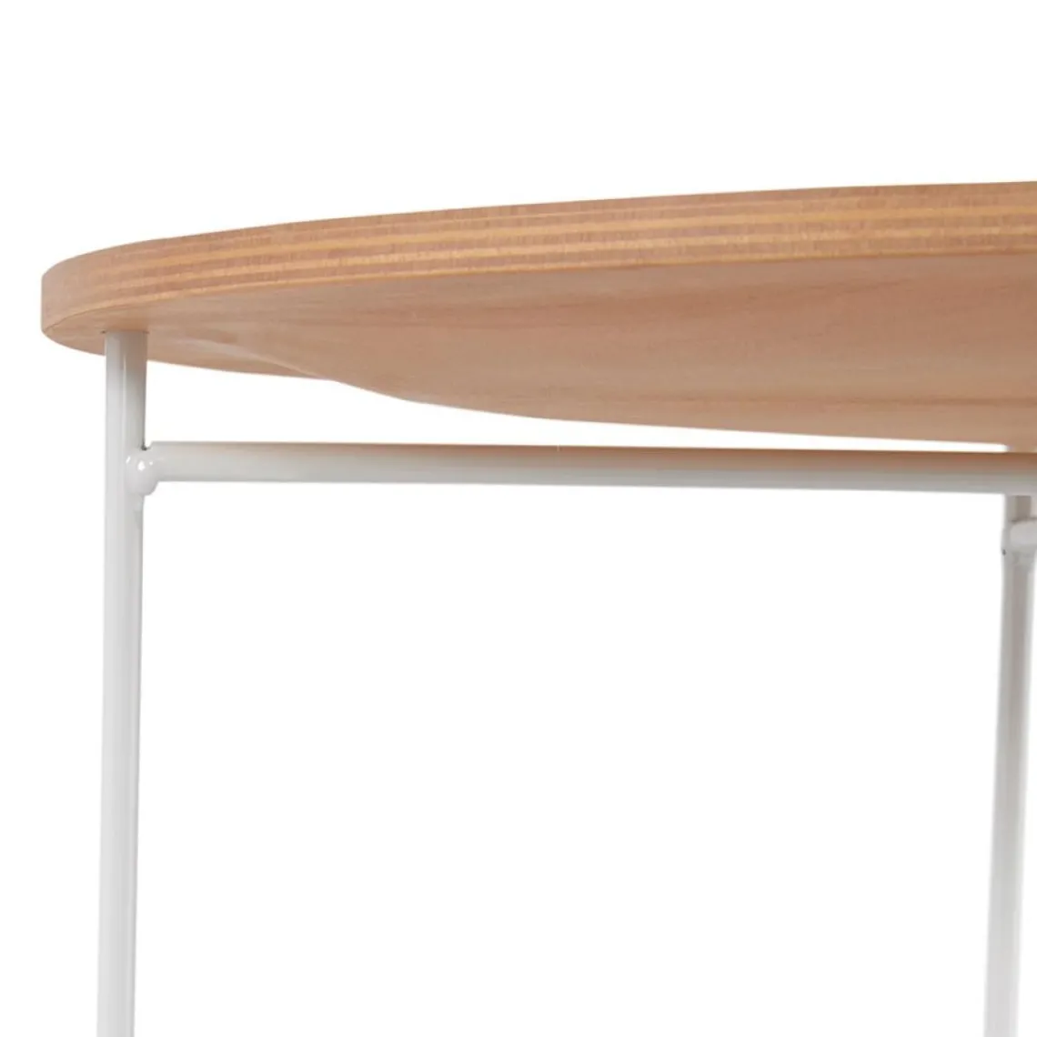 ALTEREGO Table d'appoint design 'TSUNAMI' blanc en bois et métal Sale