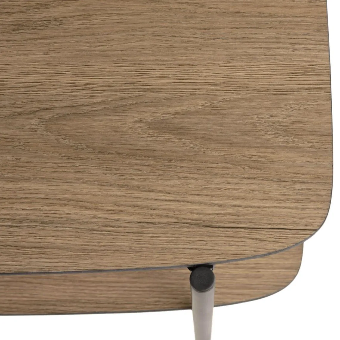 Macabane Table d'appoint double plateau couleur mocha pieds métal noir JULIA Outlet