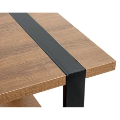 3S. x Home Table d'appoint double plateau en décor chène New