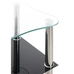 3S. x Home Table d'appoint double plateau en verre New