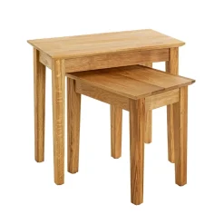 3S. x Home Table d'appoint en bois de chêne huilé H52 cm Discount
