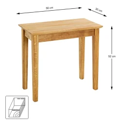 3S. x Home Table d'appoint en bois de chêne huilé H52 cm Discount