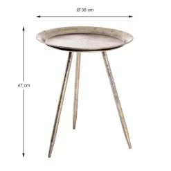 3S. x Home Table d'appoint en Métal laqué Bronze antique