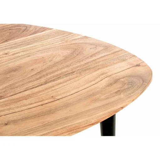 3S. x Home Table d’appoint en tube d'acier laqué noir plateau en bois massif Outlet