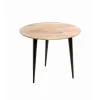 3S. x Home Table d'appoint en tube d'acier plateau en bois massif Discount