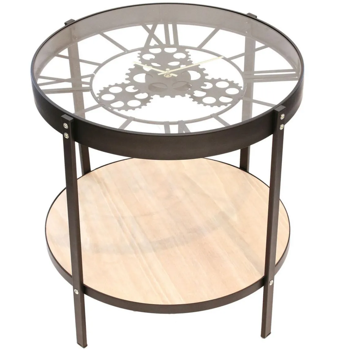 3S. x Home Table D’Appoint Horloge 50.5x50.5x49cm Outlet