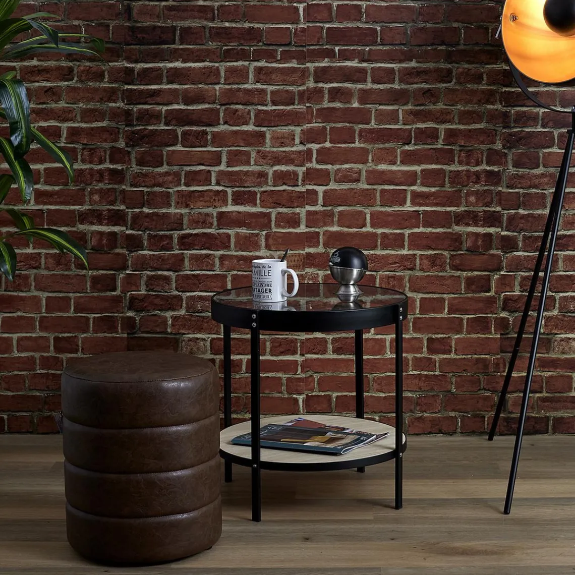 3S. x Home Table D’Appoint Horloge 50.5x50.5x49cm Outlet