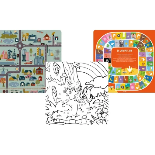 3S. x Home Table d'appoint magnétique carrée Bipolart Métal Rouge avec 3 Tops style Kid