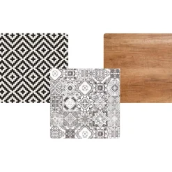 3S. x Home Table d'appoint magnétique carrée Bipolart Métal Noir avec 3 Tops style Natural New