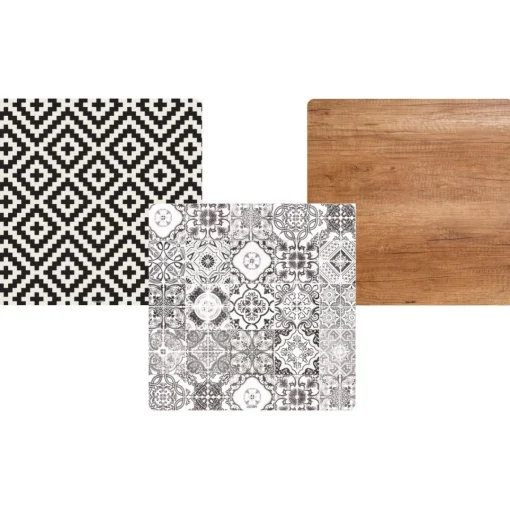 3S. x Home Table d'appoint magnétique carrée Bipolart Métal Noir avec 3 Tops style Natural New