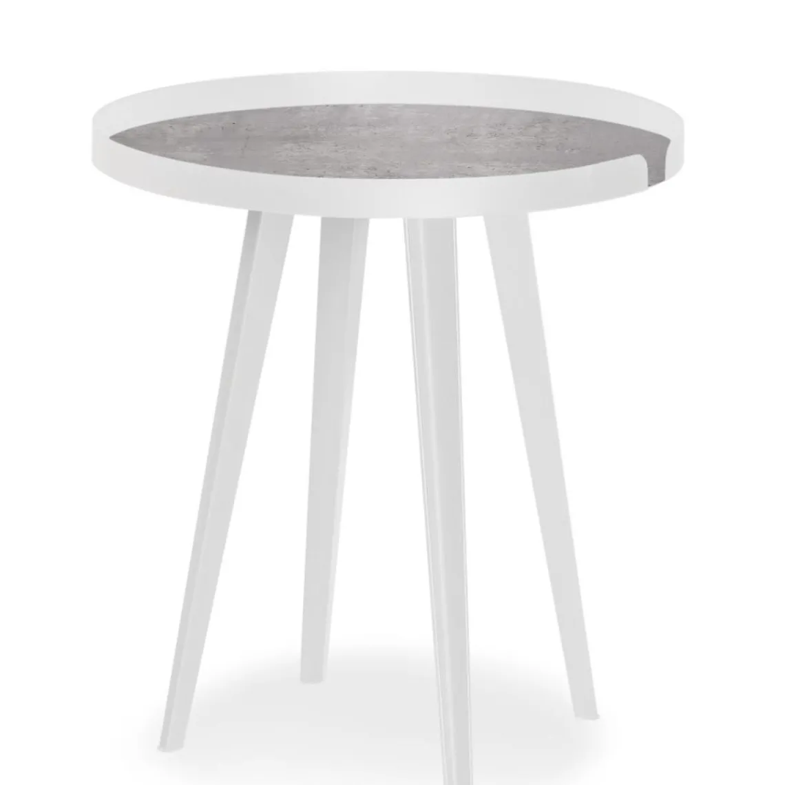 3S. x Home Table d'appoint magnétique ronde à rebord Bipolart Métal Blanc avec 3 Tops style Textures Hot