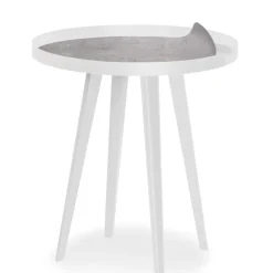 3S. x Home Table d'appoint magnétique ronde à rebord Bipolart Métal Blanc avec 3 Tops style Textures Hot