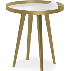 3S. x Home Table d'appoint magnétique ronde à rebord Bipolart Métal Or avec 1 Top Tableau blanc effaçable Best