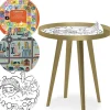 3S. x Home Table d'appoint magnétique ronde à rebord Bipolart Métal Or avec 3 Tops style Kid New