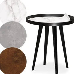 3S. x Home Table d'appoint magnétique ronde à rebord Bipolart Métal Noir avec 3 Tops style Textures Discount