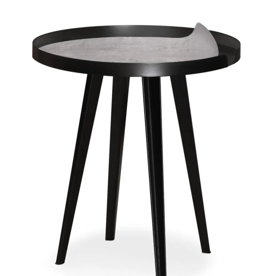 3S. x Home Table d'appoint magnétique ronde à rebord Bipolart Métal Noir avec 3 Tops style Textures Discount