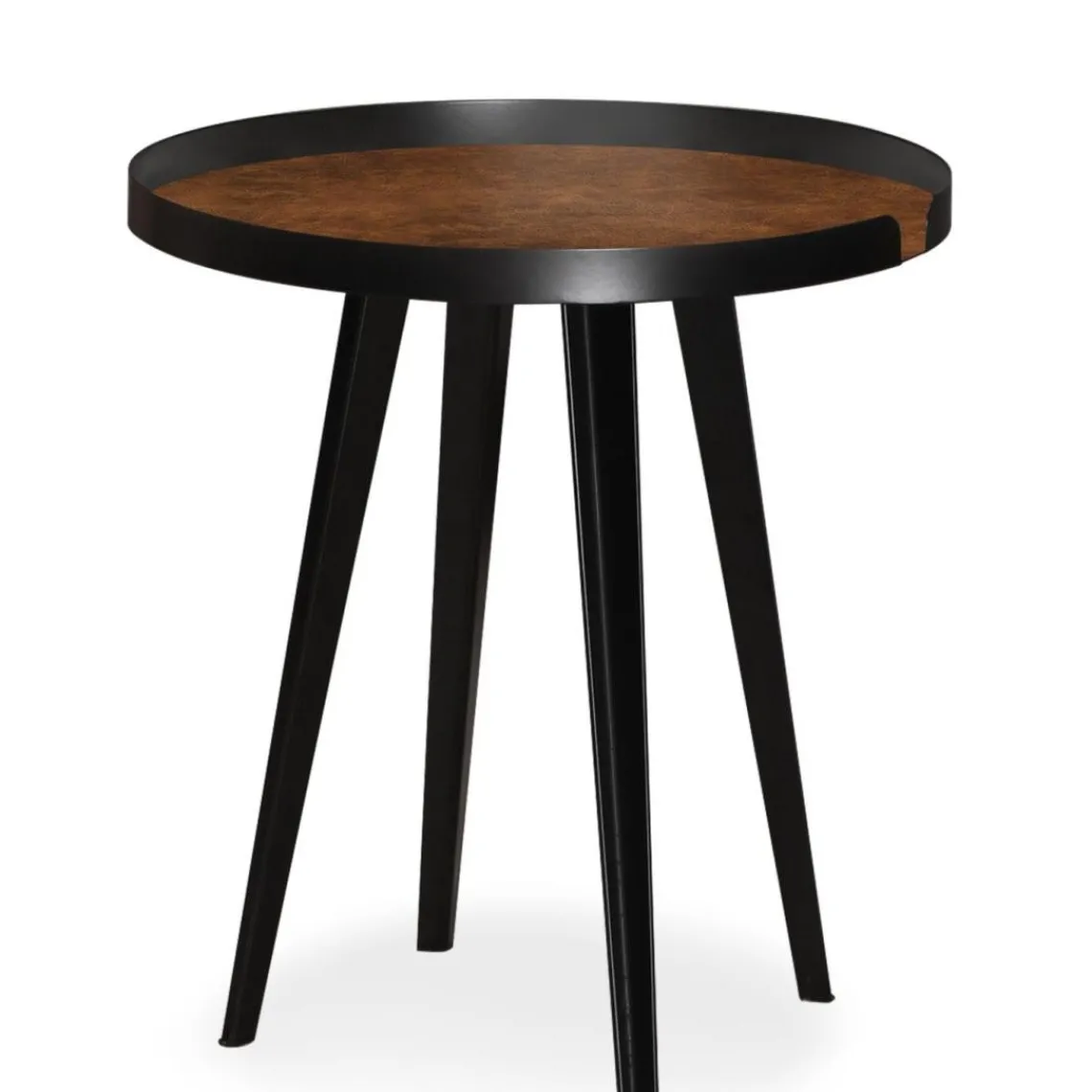 3S. x Home Table d'appoint magnétique ronde à rebord Bipolart Métal Noir avec 3 Tops style Textures Discount