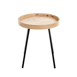 3S. x Home Table d'appoint métal laqué noir Discount