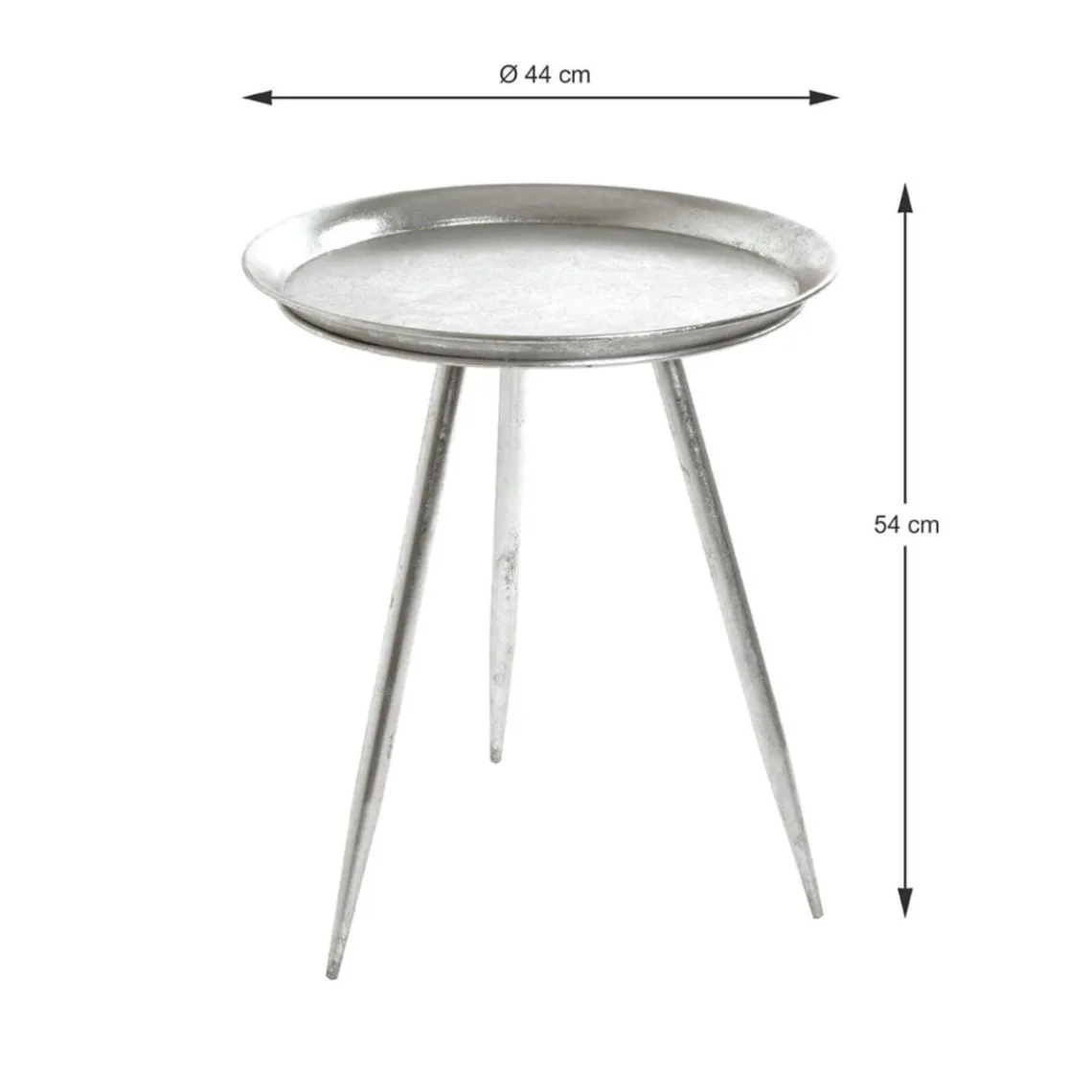 3S. x Home Table d'appoint métal laqué argent grand modèle Best
