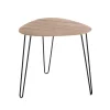 3S. x Home table d'appoint métal laqué noir décor chêne Discount