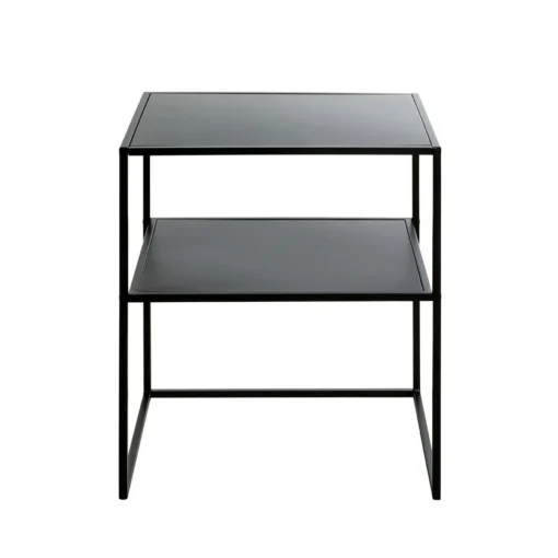 3S. x Home Table d'appoint petit modèle métal laqué noir New