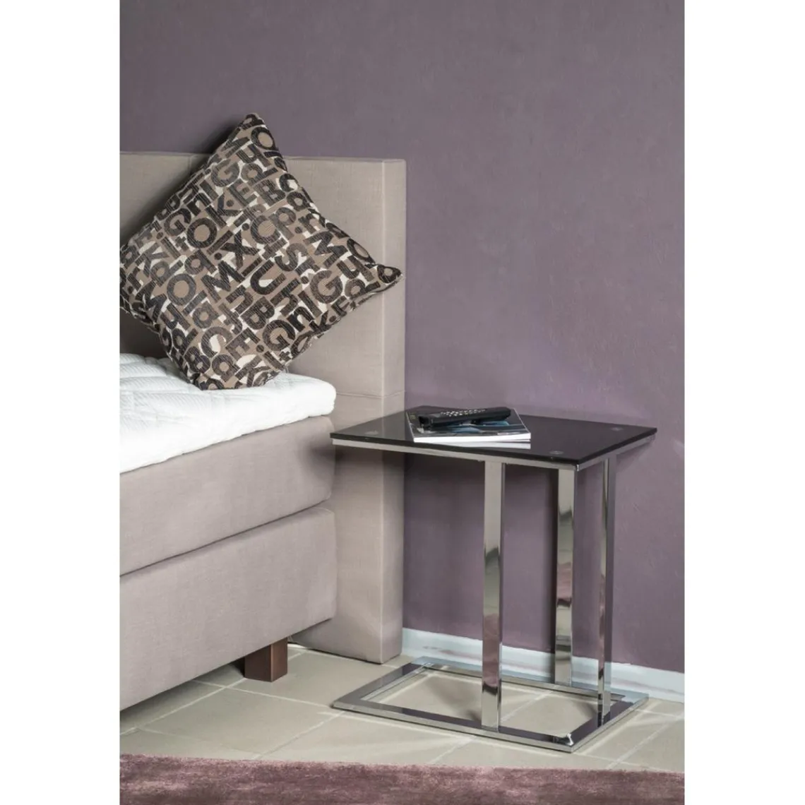 3S. x Home Table d'appoint plateau en verre trempé Hot