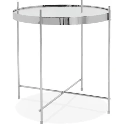 ALTEREGO Table d'appoint pliable 'KOLOS' couleur chrome Hot
