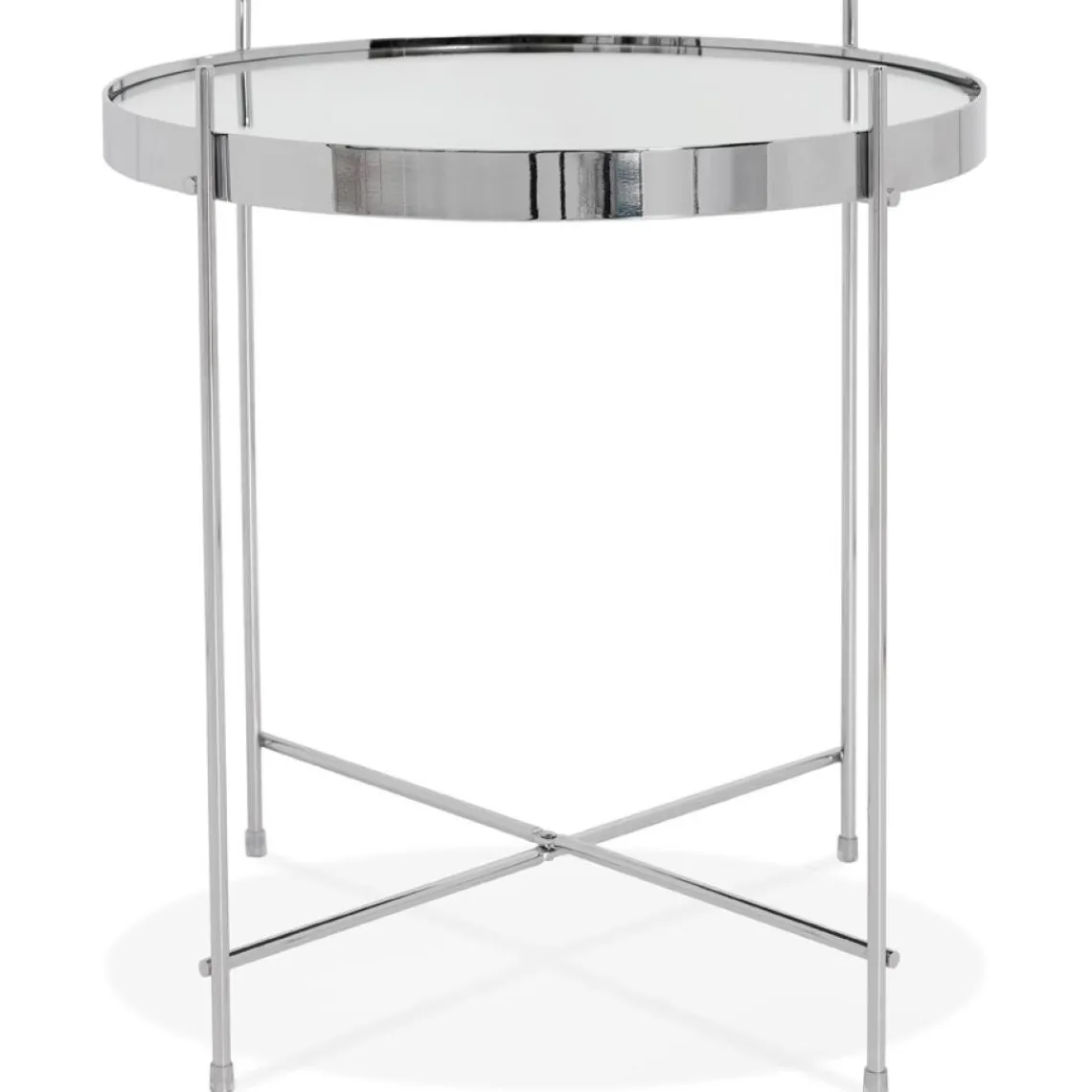 ALTEREGO Table d'appoint pliable 'KOLOS' couleur chrome Hot