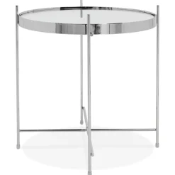 ALTEREGO Table d'appoint pliable 'KOLOS' couleur chrome Hot