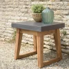 Macabane Table d'appoint rectangulaire effet béton foncé pieds trapèze HECTOR Hot