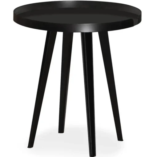 3S. x Home Table d'appoint ronde à rebord Bipolart Métal Noir Outlet