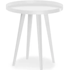 3S. x Home Table d'appoint ronde à rebord Bipolart Métal Blanc Sale