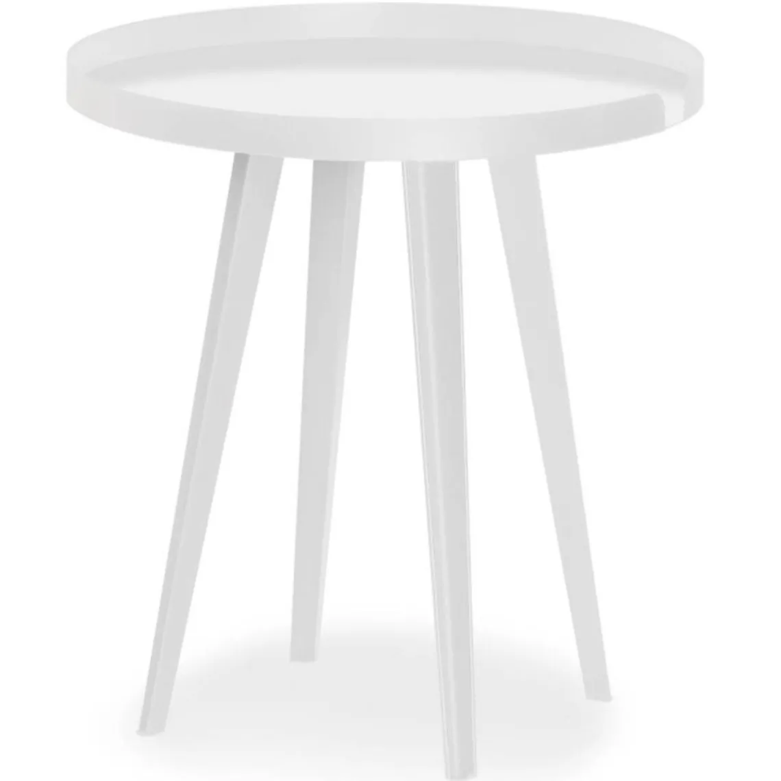 3S. x Home Table d'appoint ronde à rebord Bipolart Métal Blanc Sale