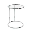 3S. x Home Table d'appoint ronde chromé plateau verre trempé Hot