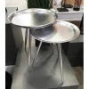 3S. x Home Table d'appoint ronde en Métal laqué Argenté petit modèle Online