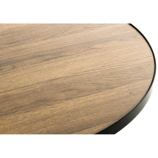 3S. x Home Table d'appoint ronde Noir en Métal laqué et plateau décor chêne Online
