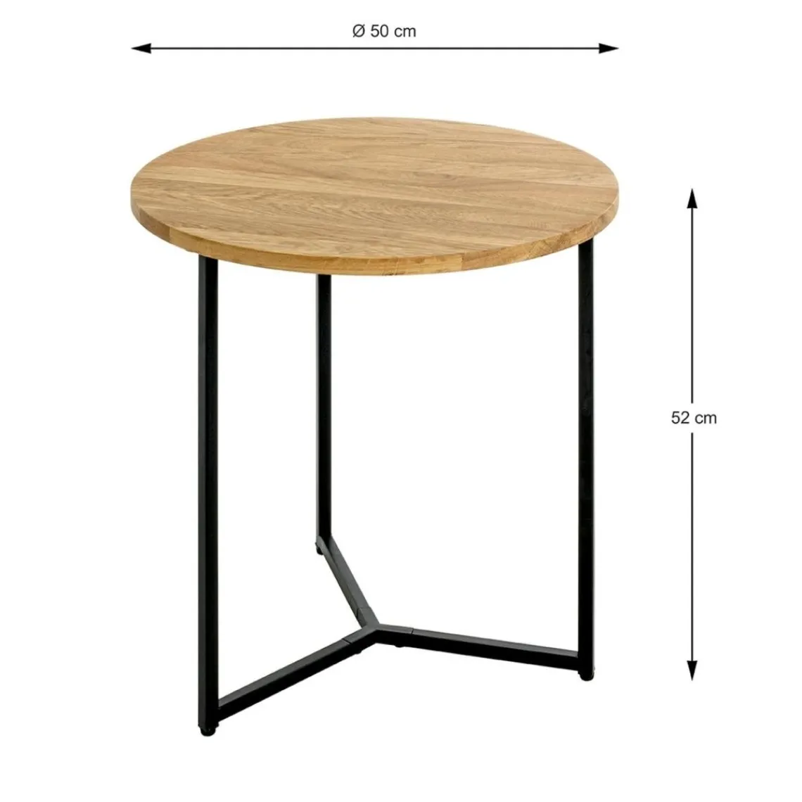 3S. x Home Table d'appoint ronde plateau chène Hot