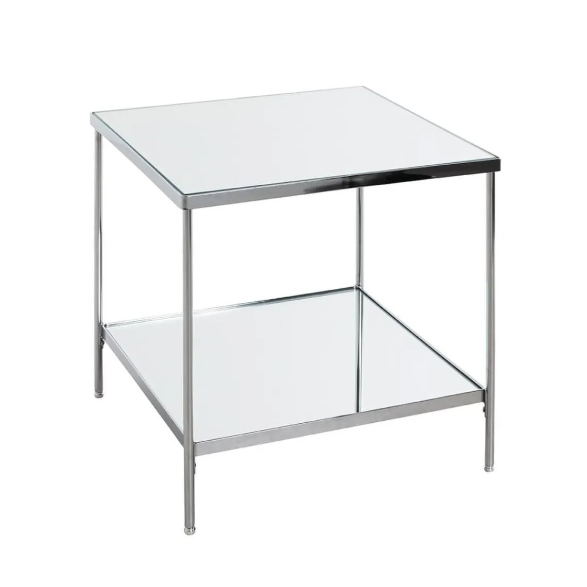 3S. x Home Table d'appoint étagères en verre miroir en acier chromé Sale