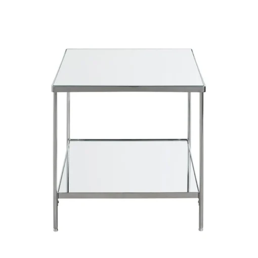 3S. x Home Table d'appoint étagères en verre miroir en acier chromé Sale