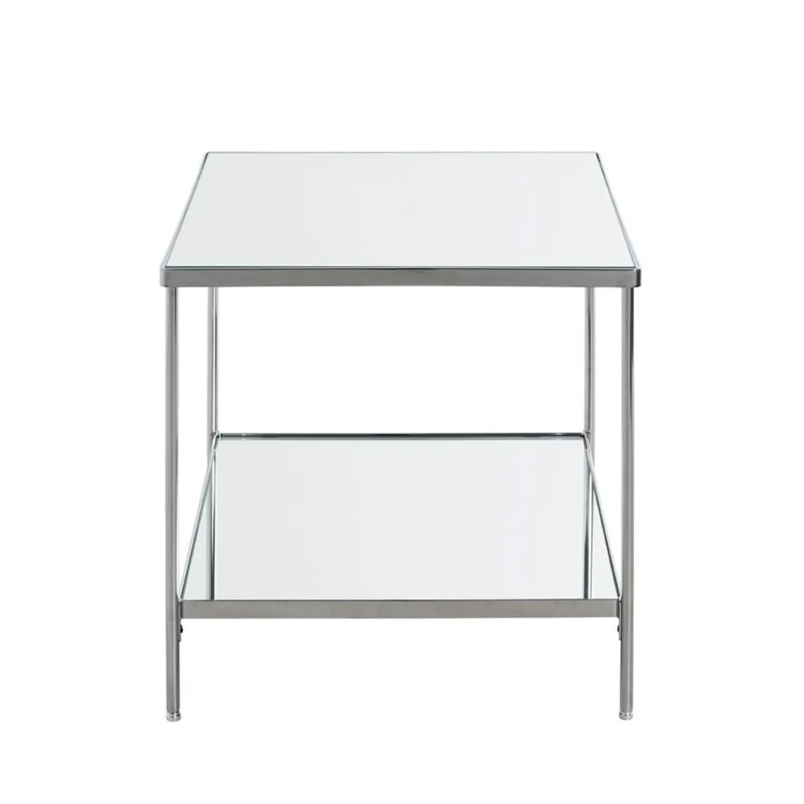 3S. x Home Table d'appoint étagères en verre miroir en acier chromé Sale