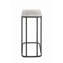 3S. x Home Table d'appointe en tube d'acier laqué noir, plateau en structure aluminium argenté