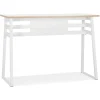 ALTEREGO Table de bar haute 'NIKI' bois et métal blanc New